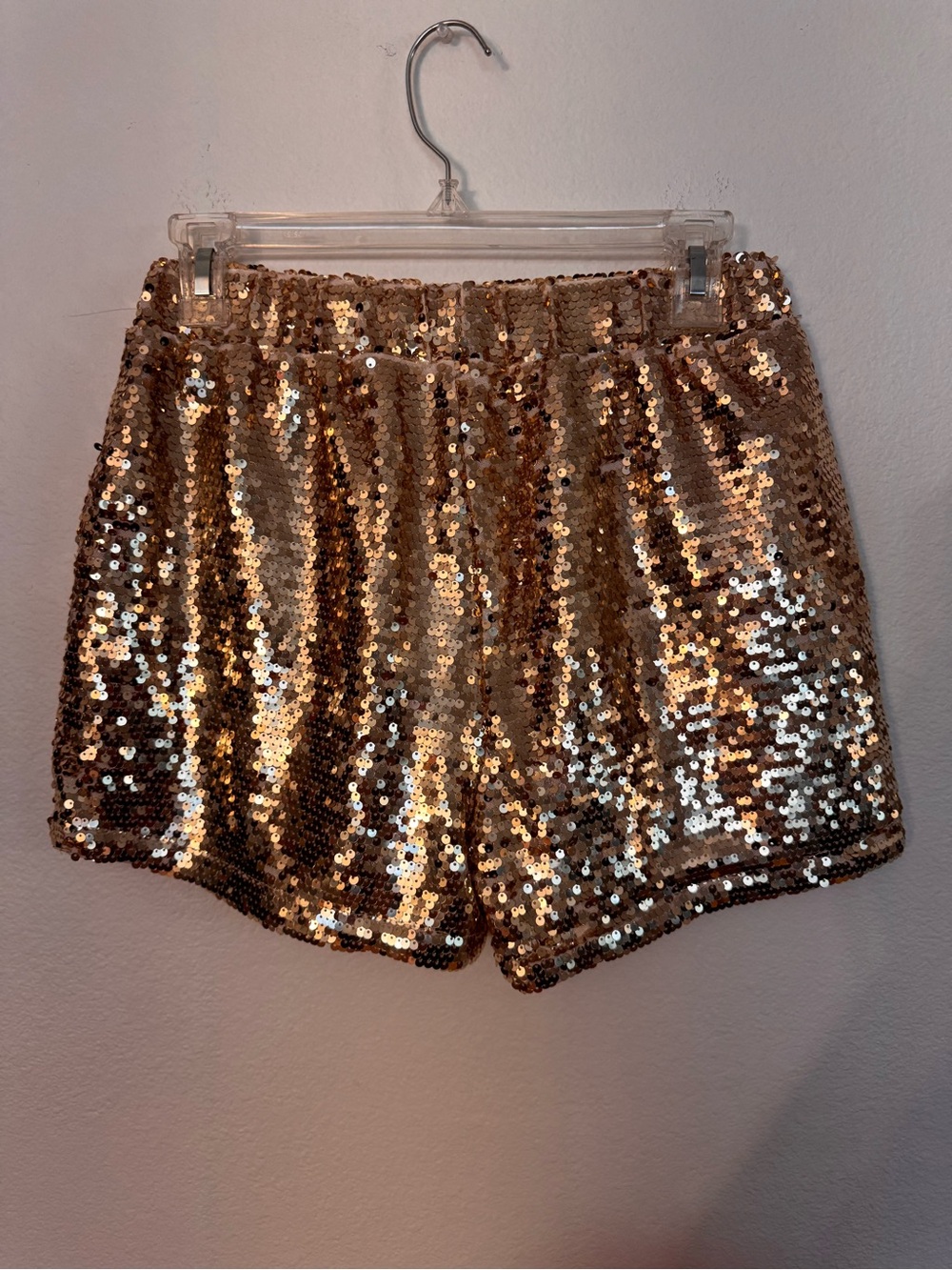 Sincerely Jules Gold Sequin Women’s Shorts - Picture 3 of 6